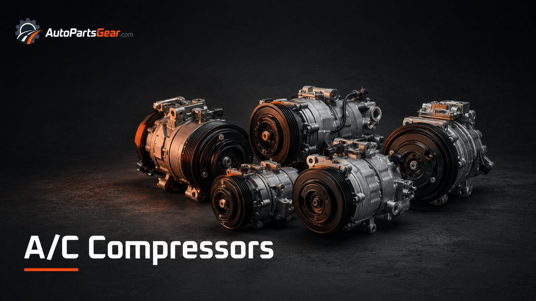 Automotive air conditioning compressors with clutch pulleys