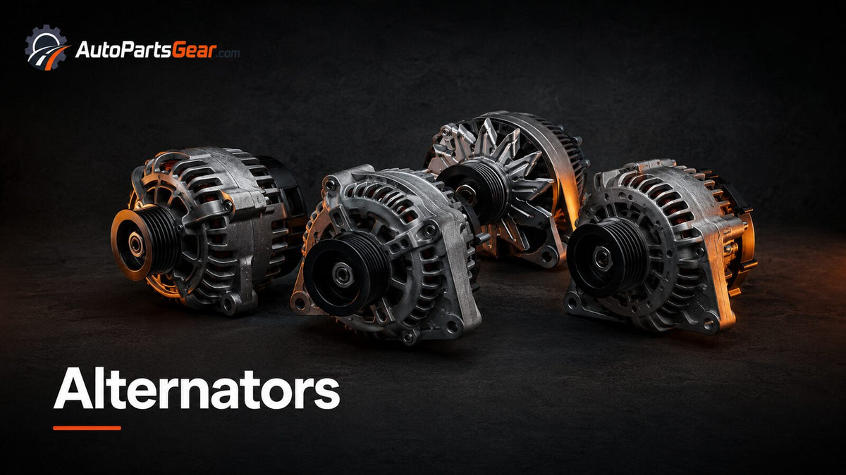 Automotive alternators in multiple housing and pulley configurations