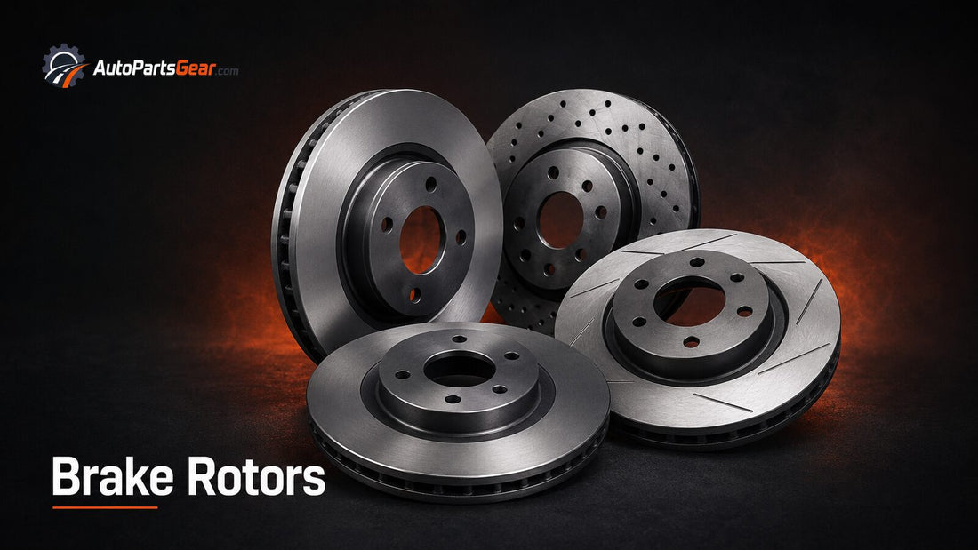 Brake rotors including vented, drilled and slotted disc designs