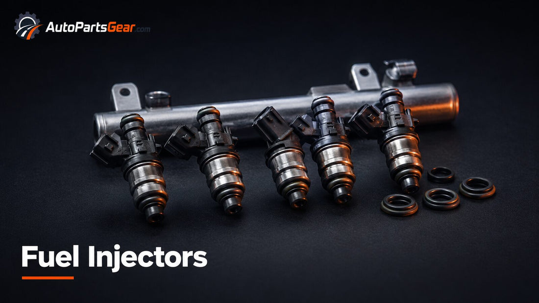 Automotive fuel injectors with fuel rail and replacement seals