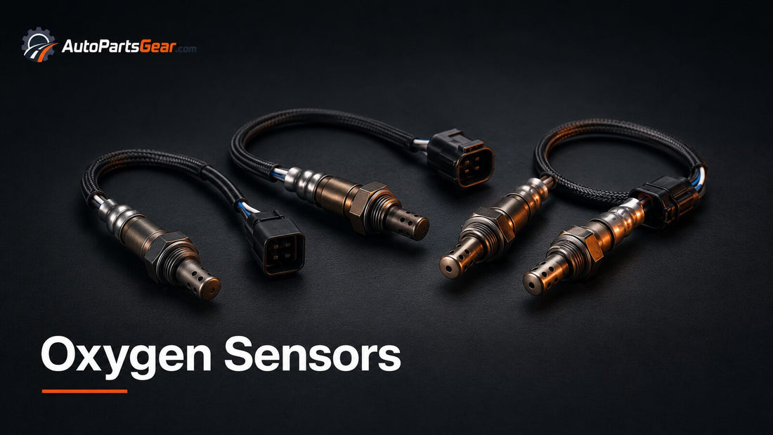 Upstream and downstream automotive oxygen sensors with wiring leads