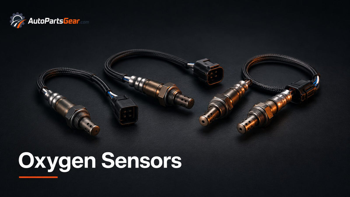 Upstream and downstream automotive oxygen sensors with wiring leads