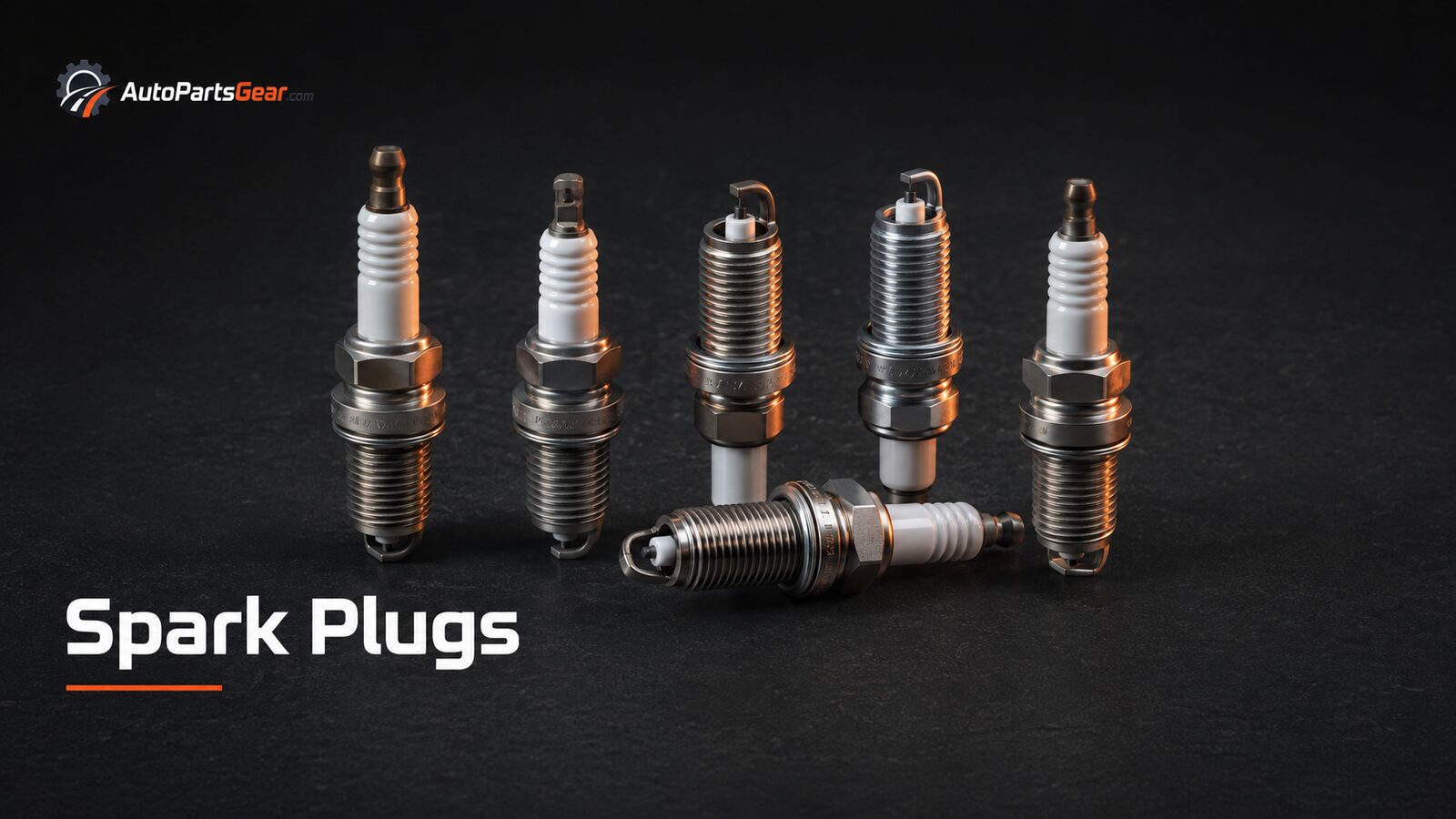 Automotive spark plugs in common electrode and insulator styles