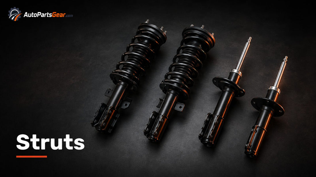 Complete automotive strut assemblies and bare replacement struts