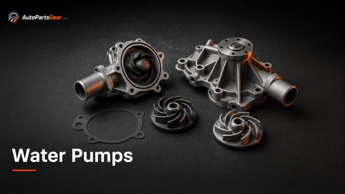 Mechanical automotive water pumps with impellers and gaskets