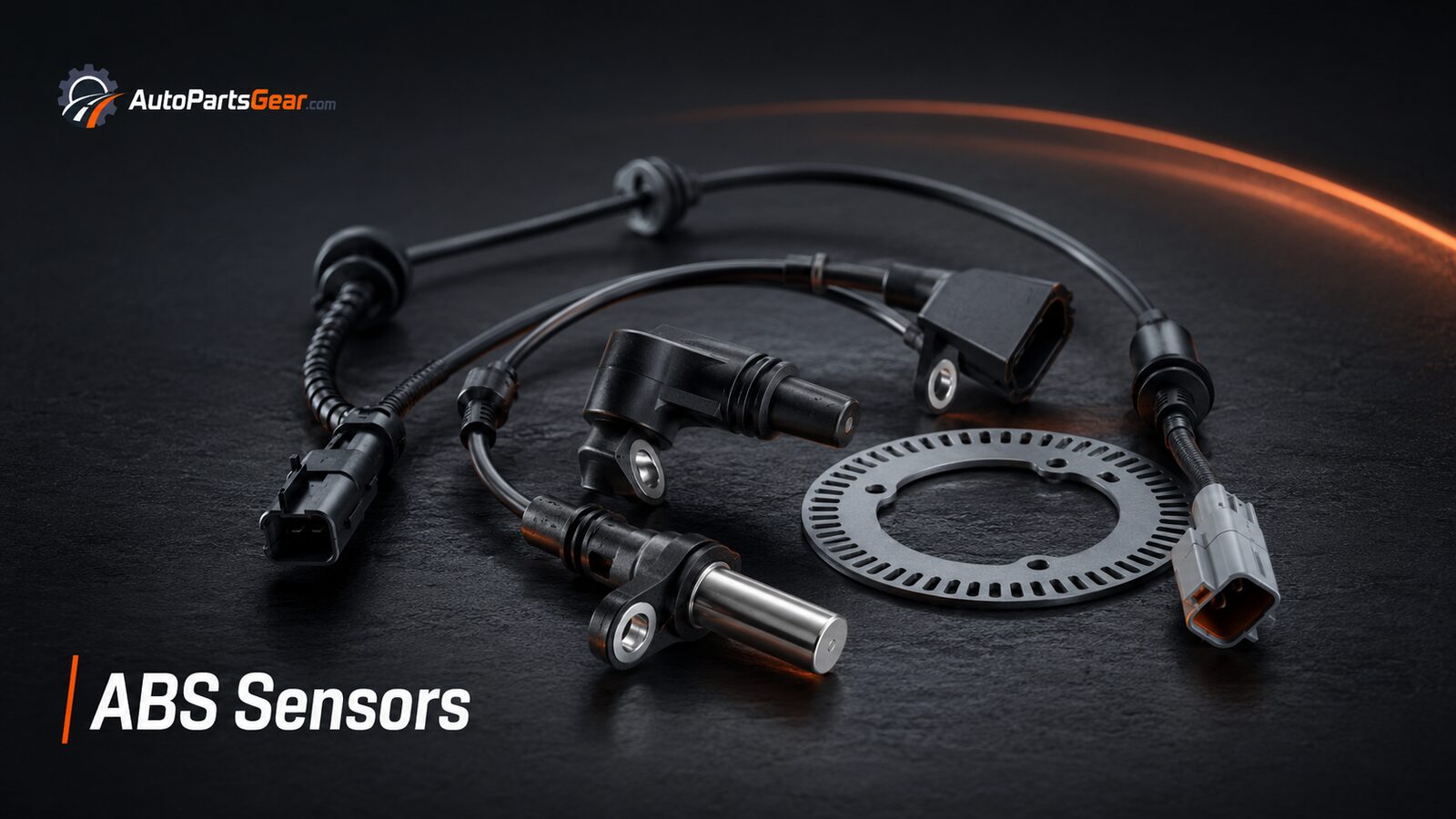 Automotive ABS wheel speed sensors, cables, connectors and sensor ring