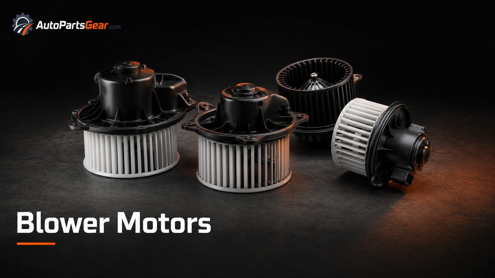 Automotive HVAC blower motors with squirrel-cage fans