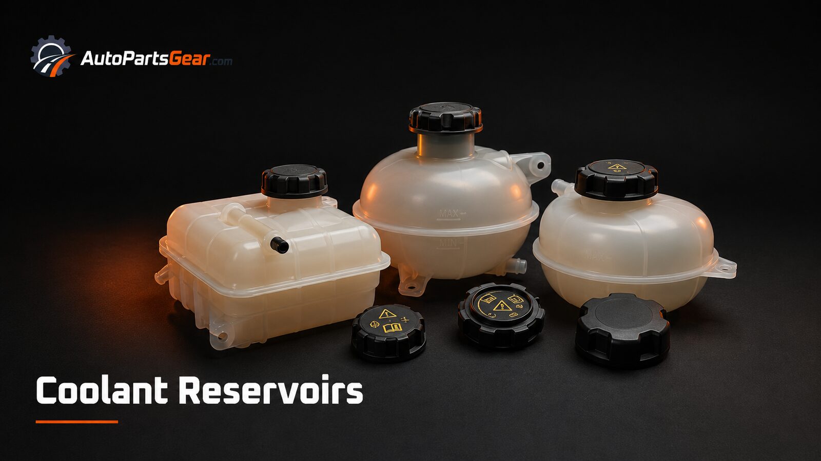 Automotive coolant expansion tanks, reservoirs and caps