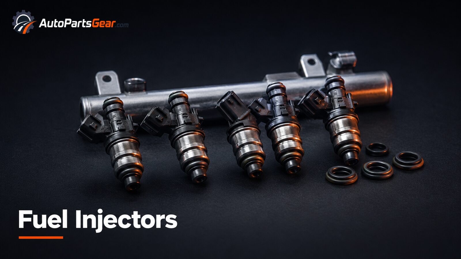 Automotive fuel injectors with fuel rail and replacement seals