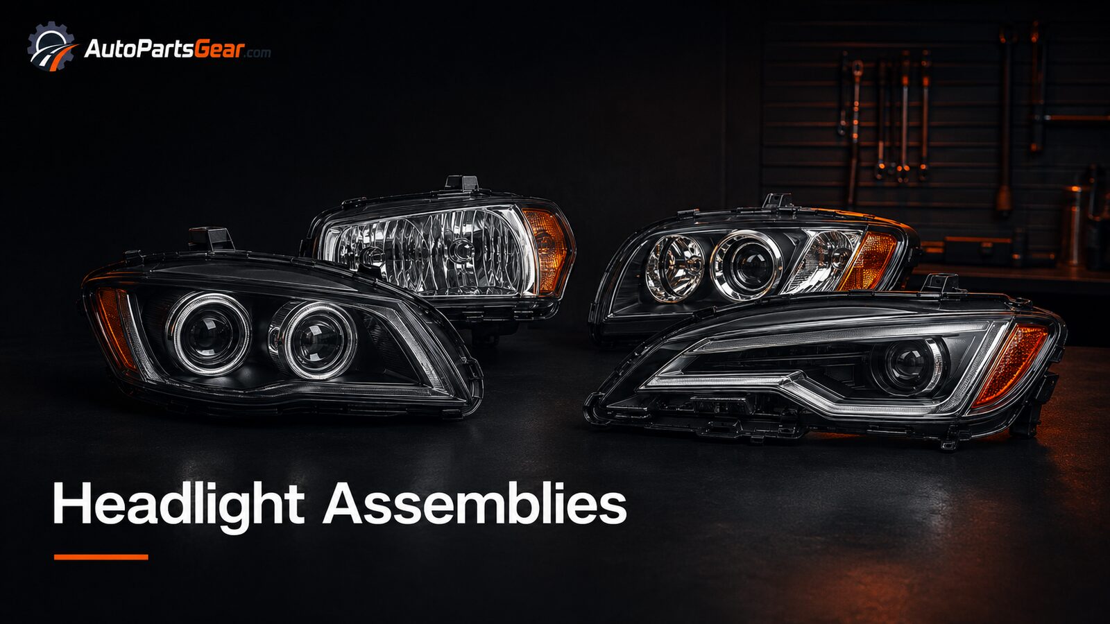 Automotive headlight assemblies in projector and reflector configurations
