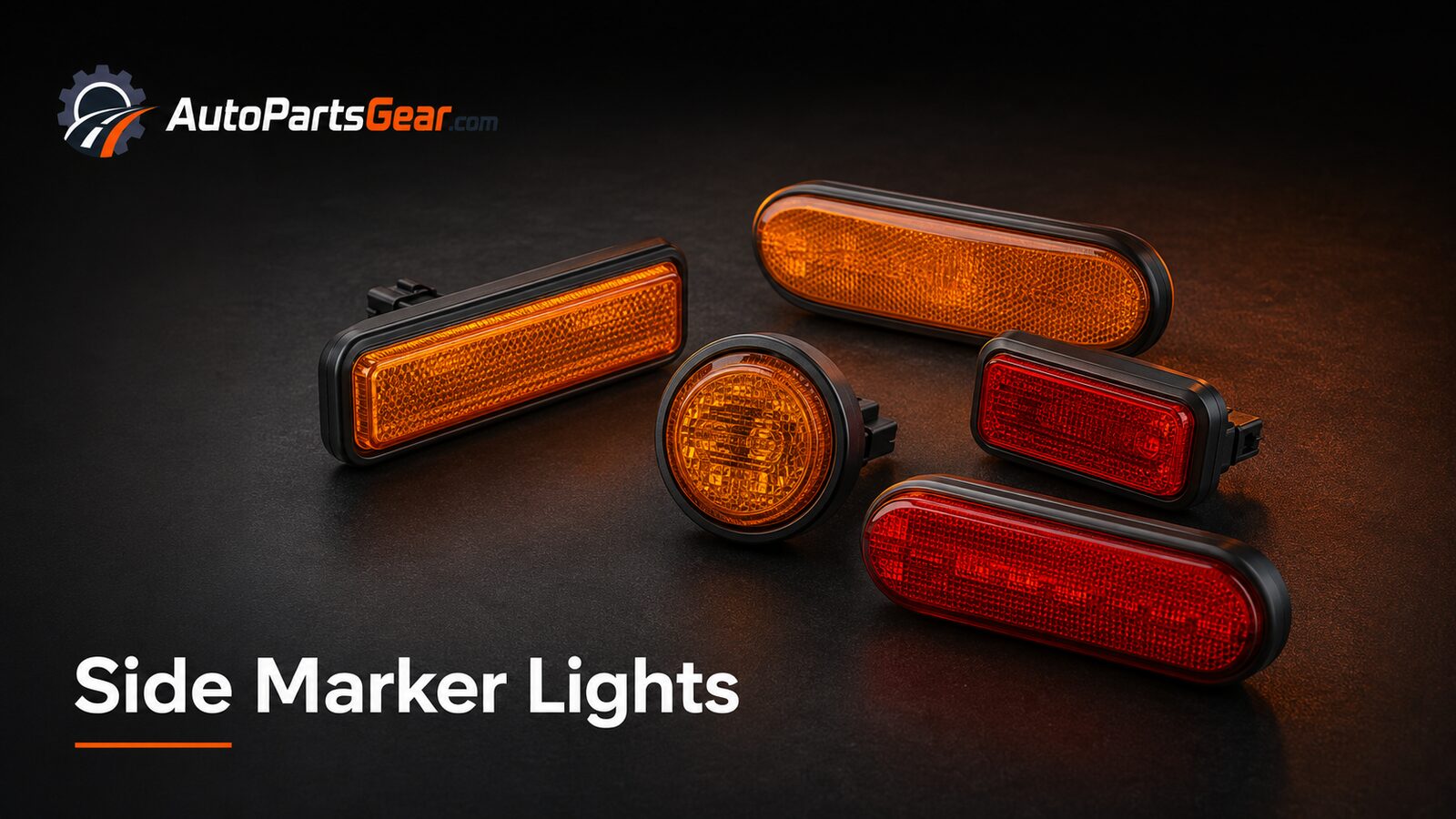 Automotive amber and red side marker light assemblies