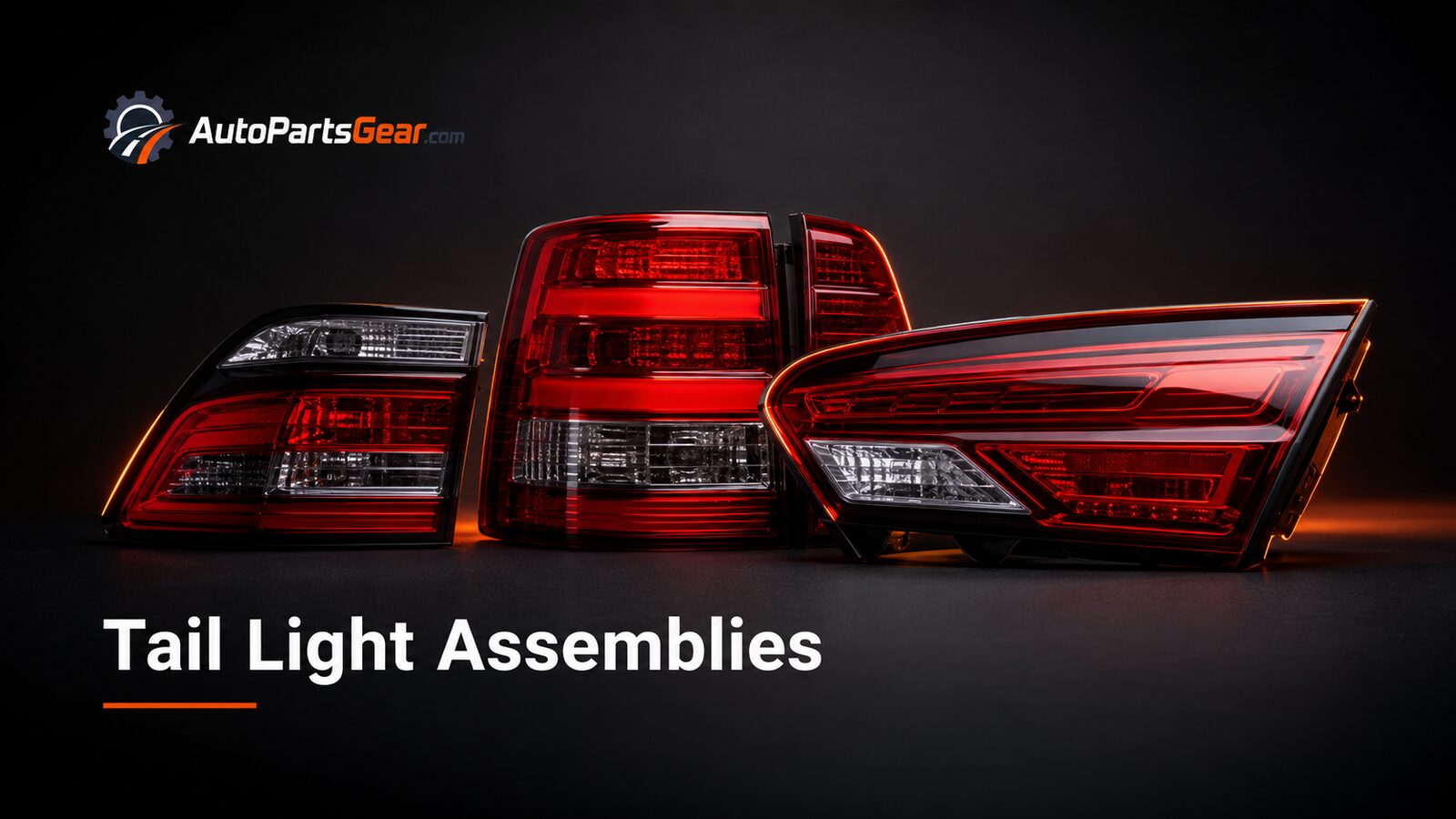 Automotive tail light assemblies with red and clear lens sections