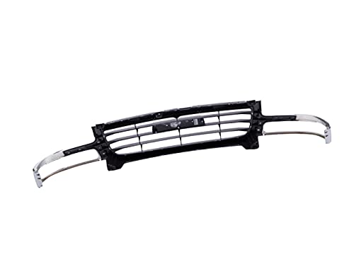 JustDrivably Front Grille Chrome Shell Grill Black Insert Compatible With 2003-2007 GMC SIERRA 1500 2500 19130791 GM1200475