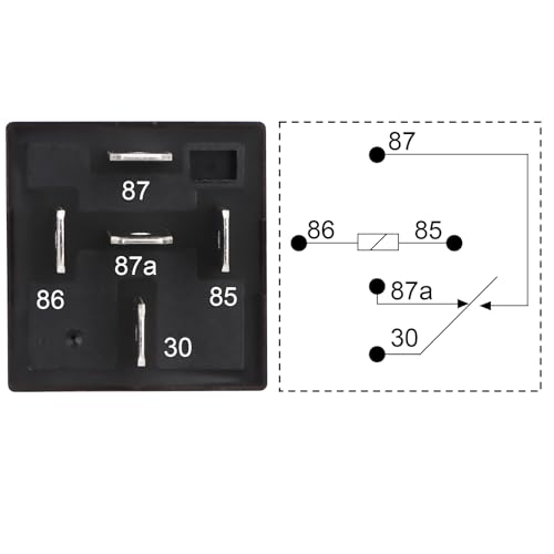 Weasch 2 Pack JD1914 Car Relay, 12V 40A, 5 Pin SPDT, Automotive Switches and Starters, Waterproof Relay for Boat Tractor Truck Motorcycle (2)