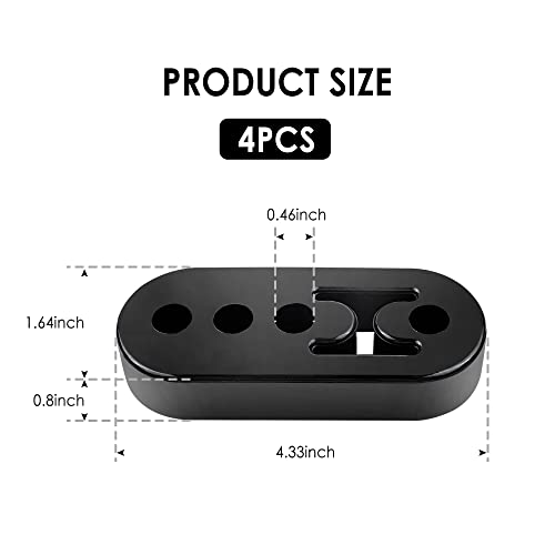 12mm Hole 4.25" EPDM 4 Hole Exhaust Hanger Adjustable Muffler Shock Absorber for Exhaust Pipe,Universal Tailpipe Mount Brackets Insulator Fit Car Truck SUV (4pcs)