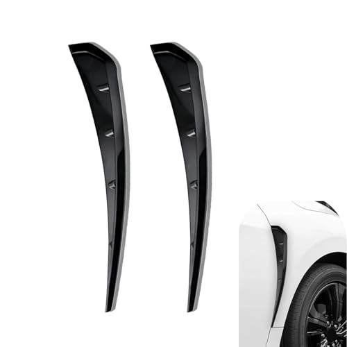 Icyfond 2PCS Car Fender Side Vents, ABS Spoiler Body Fender Cover, Air Flow Intake Hole Grille, Fenders Decorative Sticker, Sport Stytle Car Exterior Accessory, Universal for Most Cars(Black)