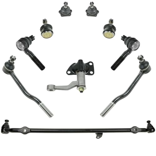 TRQ Steering and Suspension Kit Tie Rods Ball Joints Center Link Idler Arm Bracket Assembly Compatible with Nissan D21 1986-1994 Rear Wheel Drive Pickup 1995-1997 Rear Wheel Drive