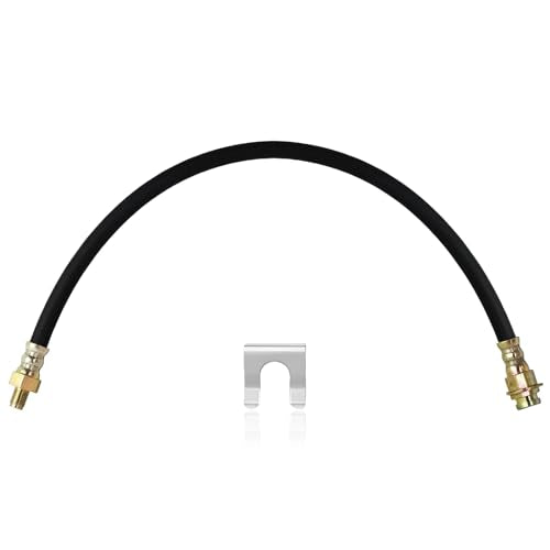 MuRealy Premium 18-Inch Rubber Brake Hose - Flexible Brake Line, 3/8"-24 External Thread to 3/8"-24 Internal Thread, High Strength and Easy to Install Hydraulic Hose