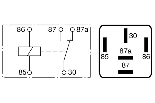 BOSCH 0986332022 Change Over Mini Relay - 5 Pins, 12V, 40/60A - Single