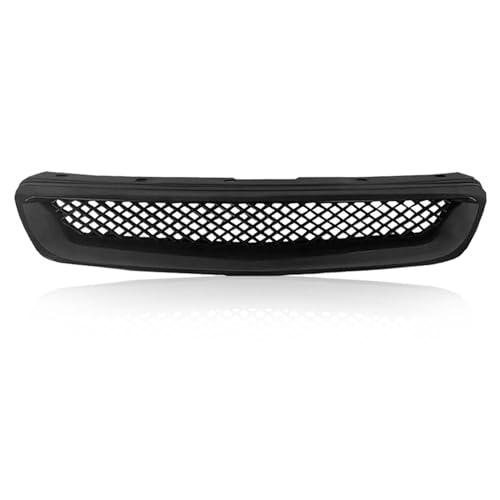 Kspeed Front Bumper Grille Fit 1996 1997 1998 for Civic CX/DX/EX/LX/HX,ABS Plastic Type-R Black Mesh Front Upper Grill Guard Replacement Part