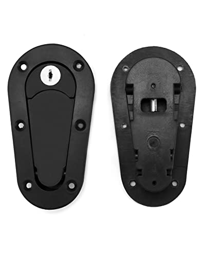 QWORK Flush Hood Latch and Pin Kit, Universal Racing Car Hood Pin Engine Bonnet Latch Lock Kit Quick-Release Lock Hood Pin Latch Set, Durable to Use