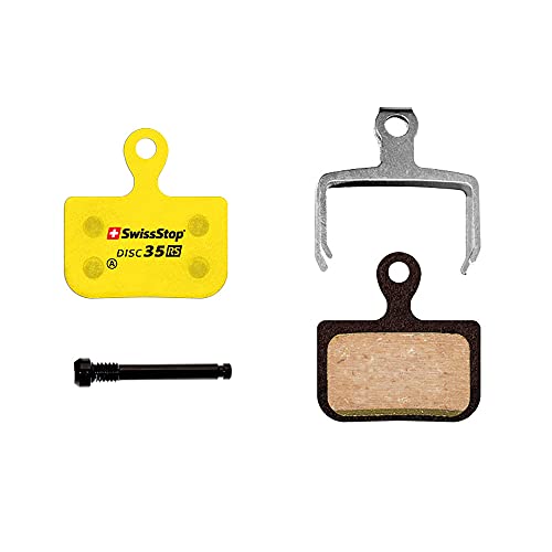 SwissStop RS Bicycle Disc Pads Model D35 for Sram Red eTap AXS and Avid Caliper Brakes, Yellow.