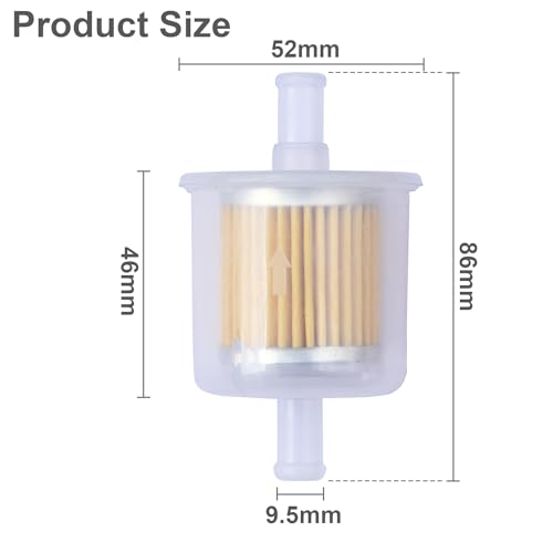 Universal Replacement Gas Inline Fuel Filters for Motorcycles, Cars, Trucks And Gasoline Powered Engines 3/8 Inch (Pack of 4)