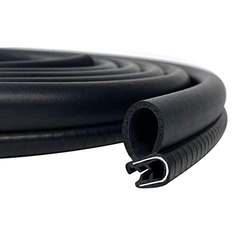 Tintvent Car Door Rubber Seal Strip with Side Large Bulb(26Ft), Automotive Weather Stripping, Edge Trim for Boats, Automobile, RVs, Trucks