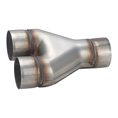 A-KARCK Exhaust Y Pipe 3" Inlet, Stainless Steel 10" Long Dual 3" Outlet Y Pipe Withstands High Temperatures (Wide-body)