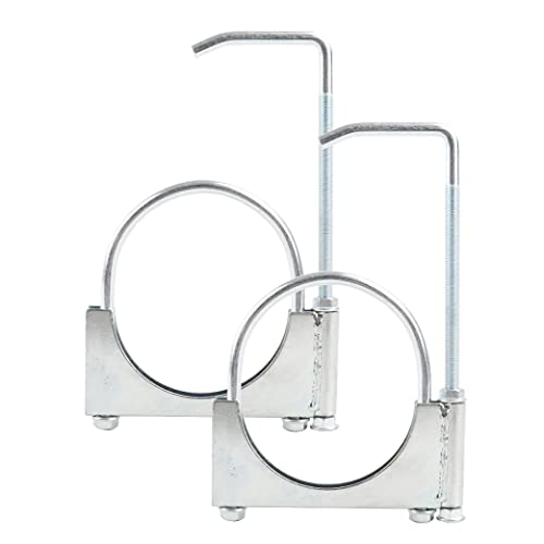 GESEXI Exhaust Clamp With Hanger fit 4" Exhaust Pipe, Universal Clamp On Exhaust Hanger-2PCS