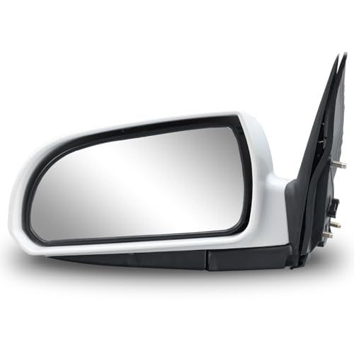 Left Driver Side Mirror Compatible with Hyundai Sonata 2006 2007 2008 2009 2010 Power Glass Manual Folding Heated White (5 Pin) Replace HY1320149 | 87610-0A000