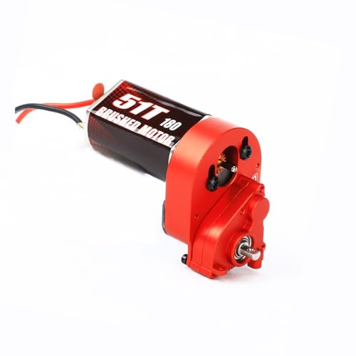 RCAWD 260% More Power 180 Motor 51T SCX24 Transmission Gearbox Set for Axial 1/24 SCX24 AX24 Series Upgrades Part Red
