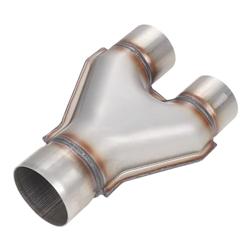 LCGP Stainless Steel Y Pipe 3 Inch ID Single to 2.5 Inch ID Dual Stamped Exhaust Adapter Connector