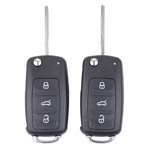 DriveFix Ignition Switch Door Lock Cylinders for VW Tiguan 2012-2017 Passat 2012-2019 Jetta 2006-2018 GTI Golf 2011-2018 Eos 2012-2016 for Audi Q3 2015-2018 w/ 48-Chip 433 Frequency Remote Key