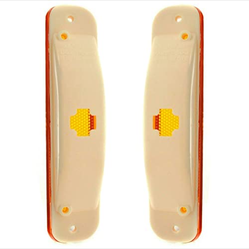 Parts N Go Side Marker Light Set Replacement with Chrome Trim For 1973-1980 C/K Pickup Truck Suburban Blazer Jimmy Driver & Passenger Side Left Right - GM2550108 6270434