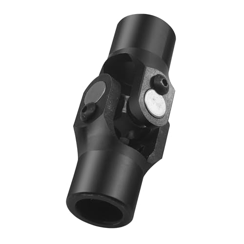 GLOCRORET 3/4" Round x 3/4" Smooth Round Steering Universal Joint Black 96mm Single U-Joint Shaft