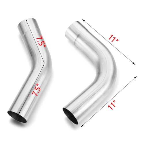 LCGP 2.5 Inch DIY Custom Exhaust Pipe Mild Steel Elbow Straight Pipe U-Shaped Pipe 8 Pcs