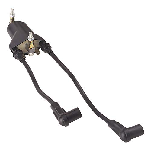 10L0L Golf Cart Dual Ignition Coil with Spark Plugs for EZGO 4-Cycle 1991-2002 Pre-MCI Engine/Robin 295CC Robin 350CC Gas Models, OEM 26652G01,EPIGC103