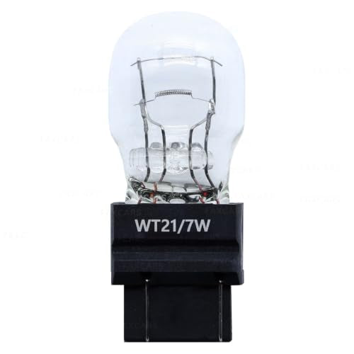 FAXCARS WT21/7W Halogen Bulbs 12V OEM Standard Replacement WT21W/7W Rear Brake Tail Turn Signal Lights Long Life, Pack of 2