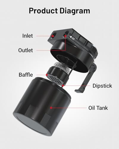 EVIL ENERGY Oil Catch Can, Universal Baffled Catch Can Kit with NBR Fuel Hose, 300ml Aluminum Air Oil Separator Tank for PCV System