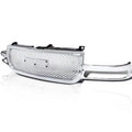 Spec-D Tuning Upper Round Hole Mesh Hood Grill Grille Chrome Compatible with 2000-2006 GMC Yukon Xl