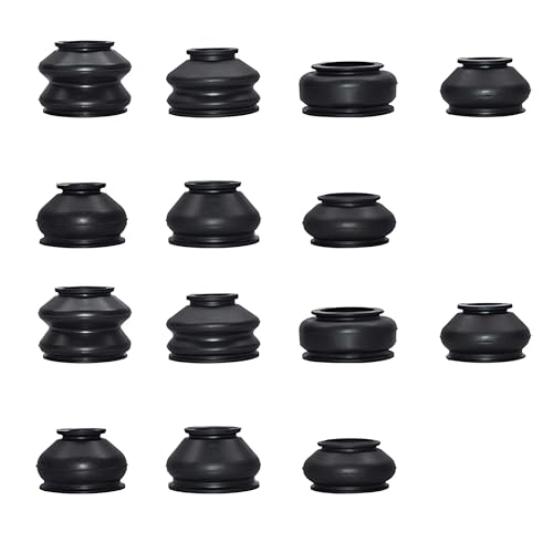 Universal Automotive Replacement Tie Rod End Boot Turn To Rod Arm Ball Joint Head Dust Protection Rubber Cover Track Boot Car Suspension Steering Parts Accessories 14Pcs (Other 7 Sizes x2)
