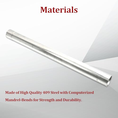 BIGREAT 409 Steel 4'' Inch OD Straight Exhaust Pipe Mandrel Tubing Pipe 48" / 4 Ft Long Custom Fitment For Exhaust System