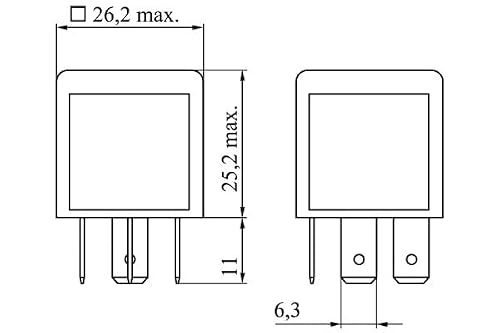 BOSCH 0986332022 Change Over Mini Relay - 5 Pins, 12V, 40/60A - Single