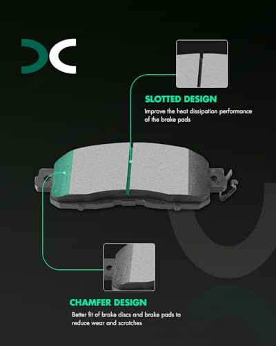 SCITOO Brake Pads Kits Front Semi-Metal Rear Ceramic 8pcs