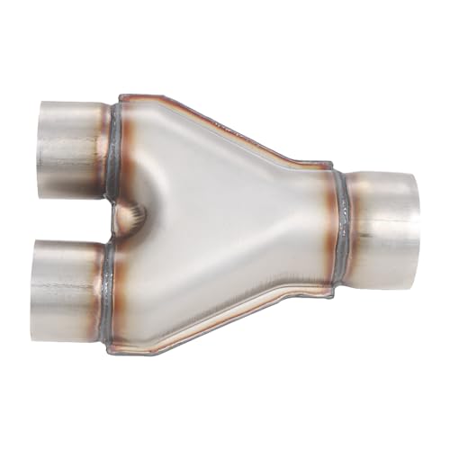 LCGP Stainless Steel Y Pipe 3 Inch ID Single to 2.5 Inch ID Dual Stamped Exhaust Adapter Connector