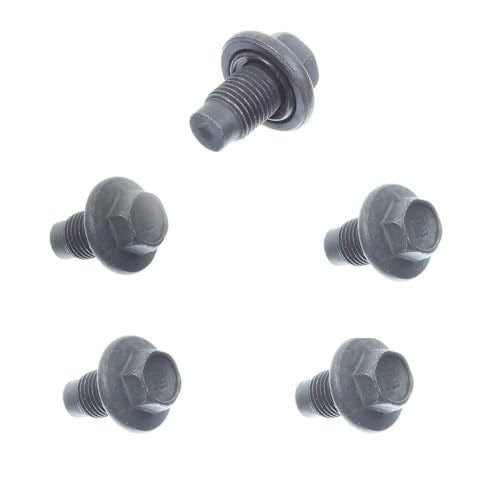 Pack of 5 pcs M14x1.5 Engine Oil Drain Plug With Insert Gasket Compatible with FORD F150 F250 F350 F450 E-150 E-250 E-350 E150 E250 E350 E450 Super Duty EXPEDITION Replaces F75Z-6730-BA F75Z6730BA