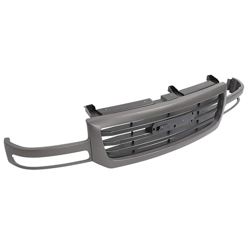 JMTAAT Grill Compatible with 2003-2006 GMC Sierra 1500|2007 GMC Sierra 1500 Classic|2003-2004 GMC Sierra 2500 Replacement for 19130790 GM1200476 Front Bumper Textured Grille Gray+Black Plastic(ABS)