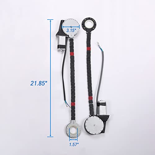 JDMSPEED New Universal Electric Power Window Lift Regulator Conversion Kit with Switches Wiring and Hardware for 2 Door Pickup SUV Truck Van Car