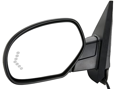 ZAPOSTS Side View Mirror Fit for 07-13 Chevy Silverado 1500 2500 HD 3500 HD,GMC Sierra 1500 2500, Yukon/Yukon XL -Power Heated Manual Folding with Arrow Turn Signal Puddle Light Driver Side